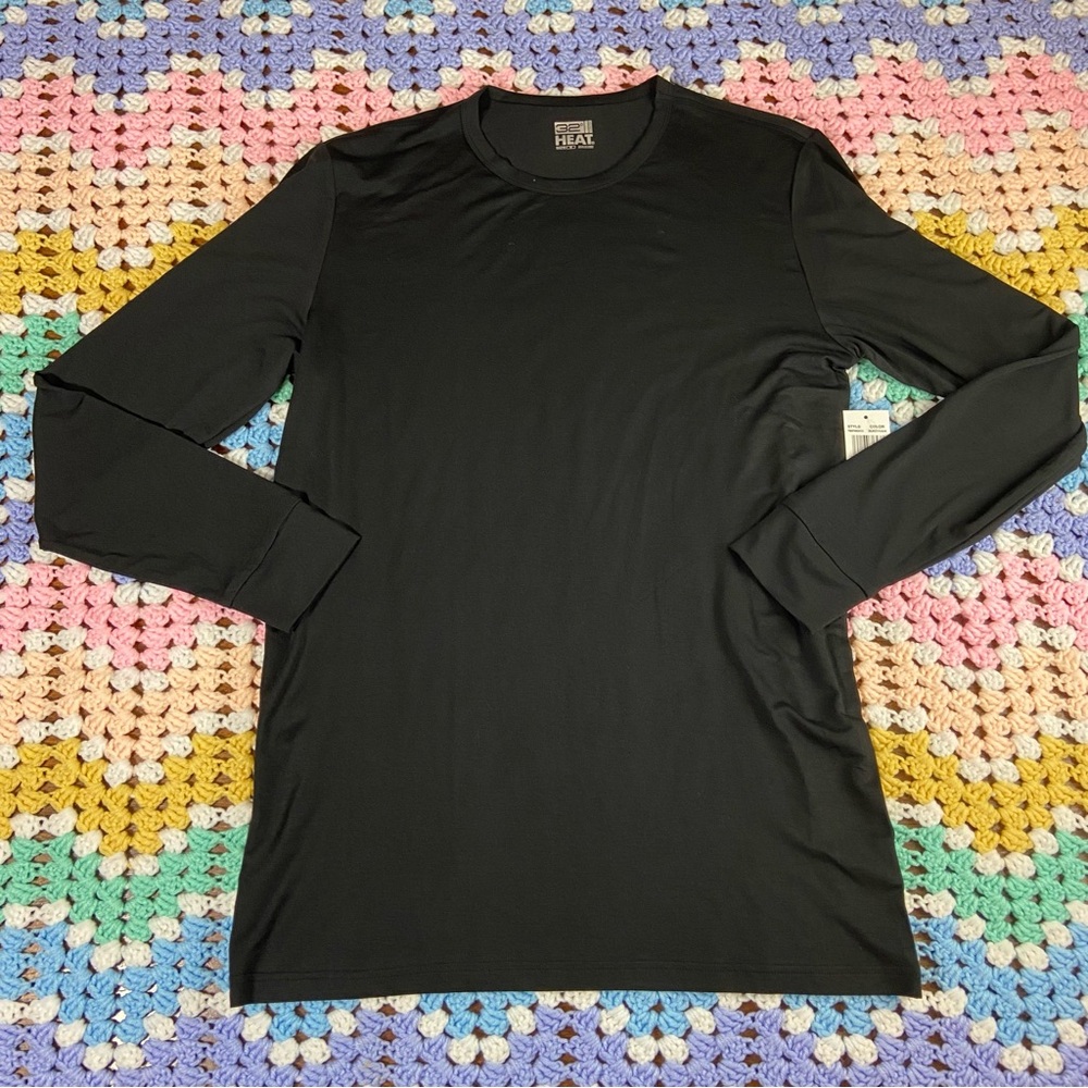 3/$12 NWT New 32 Degrees Heat Men's Black Long Sleeve Fast Dry Athletic Shirt